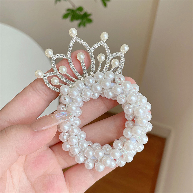 Kristály Gyerek Fejpánt Fejdísz Princess Pearl hajtű Korona Viráglány Hajnyakkendő Gumiszalag Hajpánt Haj kiegészítők