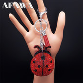Katicabogár Bojt kristály kulcstartó táska bűbáj Női/Férfi Ezüst színű Ladybird Kulcs Kiegészítők Ékszerek anneau porte clef K2871S01