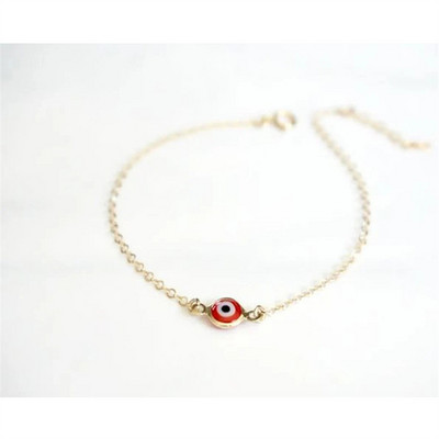 Egyszerű dizájn török Evil Eye Charm karkötő nőknek Boho Lucky Gold színű réz lánc állítható karkötő nyári ékszer