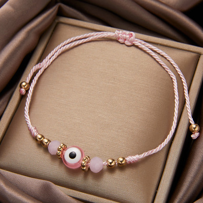 Egyszerű dizájn török Evil Eye Charm karkötő nőknek Boho Lucky Gold színű réz lánc állítható karkötő nyári ékszer