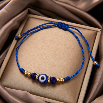 Egyszerű dizájn török Evil Eye Charm karkötő nőknek Boho Lucky Gold színű réz lánc állítható karkötő nyári ékszer