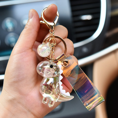 Nouă modă Stereo drăguț dinozaur breloc păpușă creativă șnur din cauciuc moale acrilic breloc cheie animale lanț cheie bărbați cadou doamnă