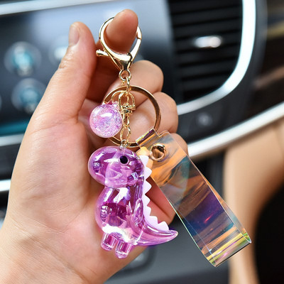 Nouă modă Stereo drăguț dinozaur breloc păpușă creativă șnur din cauciuc moale acrilic breloc cheie animale lanț cheie bărbați cadou doamnă