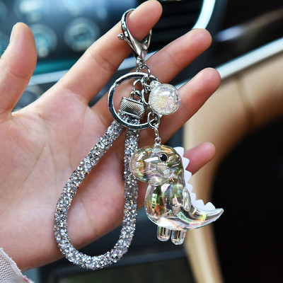 Nouă modă Stereo drăguț dinozaur breloc păpușă creativă șnur din cauciuc moale acrilic breloc cheie animale lanț cheie bărbați cadou doamnă