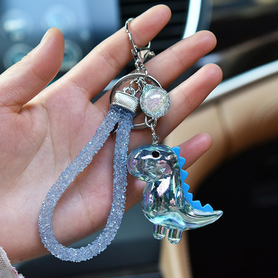 Nouă modă Stereo drăguț dinozaur breloc păpușă creativă șnur din cauciuc moale acrilic breloc cheie animale lanț cheie bărbați cadou doamnă