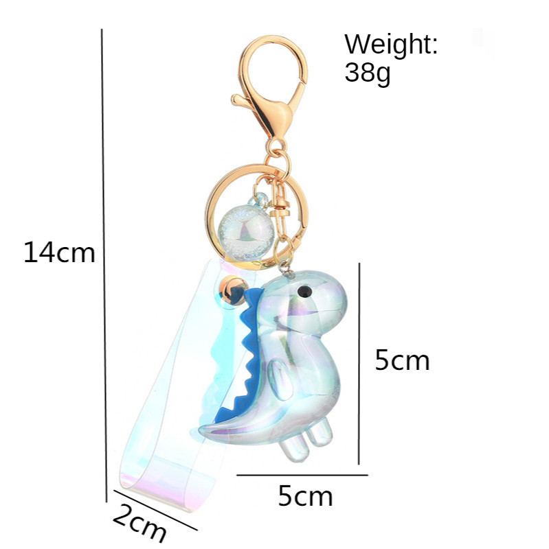 Nouă modă Stereo drăguț dinozaur breloc păpușă creativă șnur din cauciuc moale acrilic breloc cheie animale lanț cheie bărbați cadou doamnă