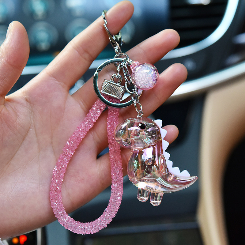 Nouă modă Stereo drăguț dinozaur breloc păpușă creativă șnur din cauciuc moale acrilic breloc cheie animale lanț cheie bărbați cadou doamnă