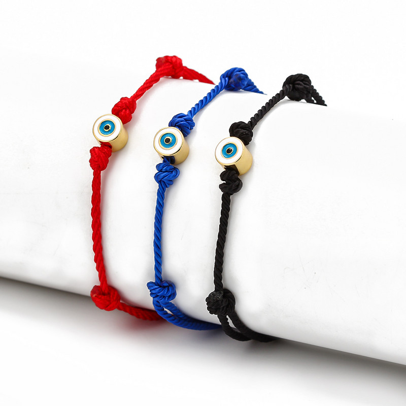 Lucky Eye Star Cross Evil Eye Charm Brățară reglabilă albastru roșu frânghie împletită brățară cu lanț pentru femei bărbați bijuterii de modă BE27