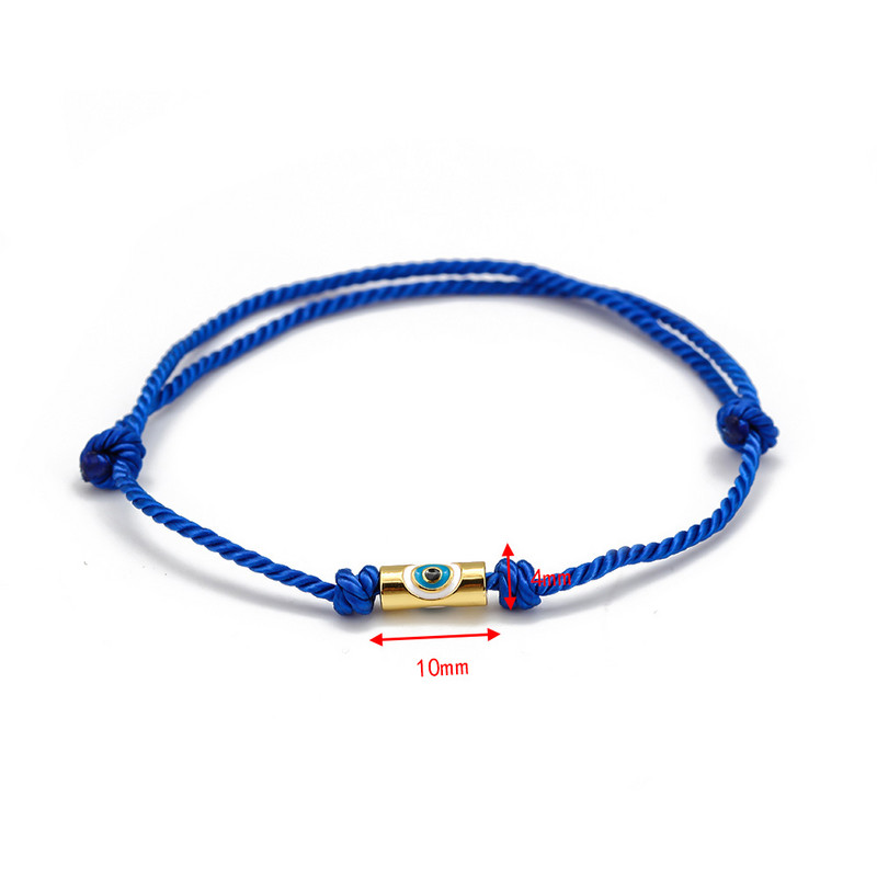 Lucky Eye Star Cross Evil Eye Charm Brățară reglabilă albastru roșu frânghie împletită brățară cu lanț pentru femei bărbați bijuterii de modă BE27