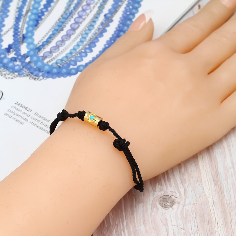 Lucky Eye Star Cross Evil Eye Charm Brățară reglabilă albastru roșu frânghie împletită brățară cu lanț pentru femei bărbați bijuterii de modă BE27