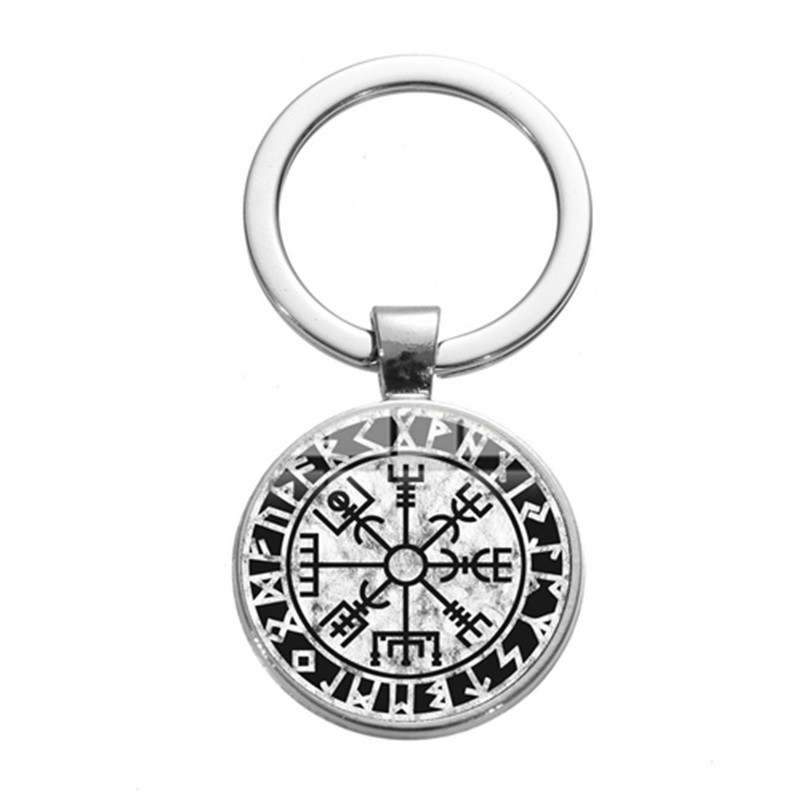 SIAN Nou Viking Busolă Breloc Antic Trinity Rune Nordice Simbol Odin Artă Model Timp Bijuterie Breloc Breloc Mașină Bijuterii Bărbați