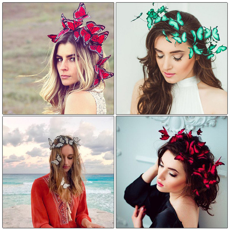 Crăciun accesorii pentru cap de nuntă lucrate manual pentru mireasa coreeană super zână doamnelor ghirlande bentita nunta fluture bentita accesorii pentru păr