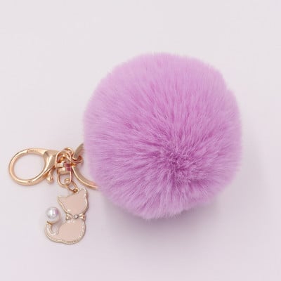 Armas karusnahast pomponist võtmehoidja kunstlik jänese karusnahast pompom võtmehoidja kassipoja ripats võtmehoidja kohev käekott Naiste võtmehoidja võtmehoidja