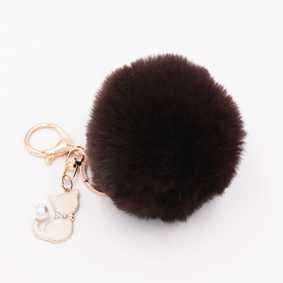 Armas karusnahast pomponist võtmehoidja kunstlik jänese karusnahast pompom võtmehoidja kassipoja ripats võtmehoidja kohev käekott Naiste võtmehoidja võtmehoidja