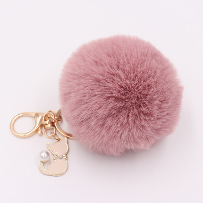 Armas karusnahast pomponist võtmehoidja kunstlik jänese karusnahast pompom võtmehoidja kassipoja ripats võtmehoidja kohev käekott Naiste võtmehoidja võtmehoidja