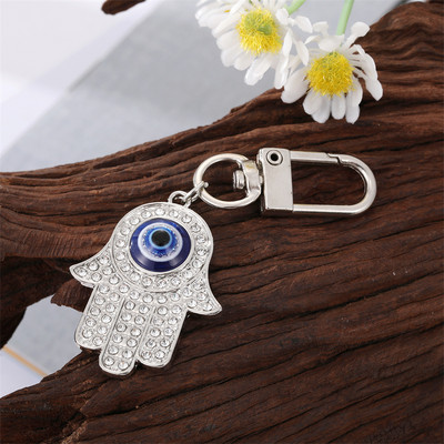 Evil Eye Hamsa mână inimă breloc breloc pentru prieten cuplu iubitori cadou floare ochi albastru geantă mașină Airpods cutie accesorii chei