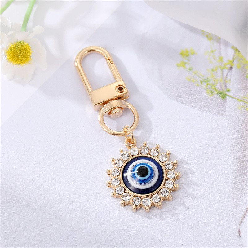 Evil Eye Hamsa mână inimă breloc breloc pentru prieten cuplu iubitori cadou floare ochi albastru geantă mașină Airpods cutie accesorii chei