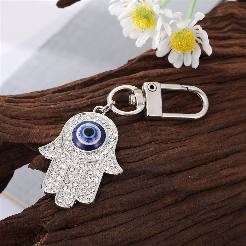 Evil Eye Hamsa mână inimă breloc breloc pentru prieten cuplu iubitori cadou floare ochi albastru geantă mașină Airpods cutie accesorii chei