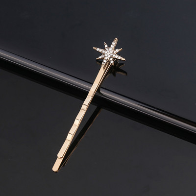 Klasszikus vintage fém geometriai strasszos hajtű Crystal Moon Sun Star hajcsat Női hajtűk Kiegészítők Ékszerek