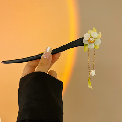 Noi agrafe de păr din lemn natural negru Femei Fete Bețișoare de păr în formă de bețișoară Agrafe de păr Bijuterii de păr retro Accesorii de modă