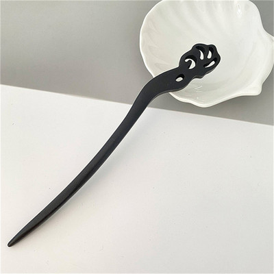 Noi agrafe de păr din lemn natural negru Femei Fete Bețișoare de păr în formă de bețișoară Agrafe de păr Bijuterii de păr retro Accesorii de modă