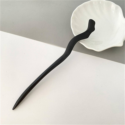 Noi agrafe de păr din lemn natural negru Femei Fete Bețișoare de păr în formă de bețișoară Agrafe de păr Bijuterii de păr retro Accesorii de modă