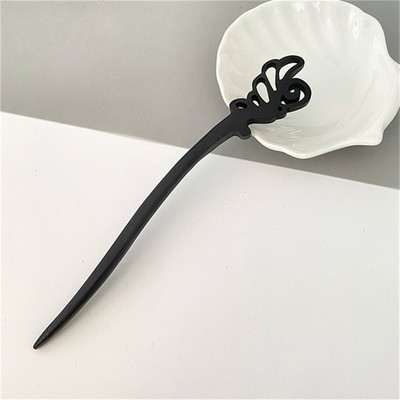 Noi agrafe de păr din lemn natural negru Femei Fete Bețișoare de păr în formă de bețișoară Agrafe de păr Bijuterii de păr retro Accesorii de modă