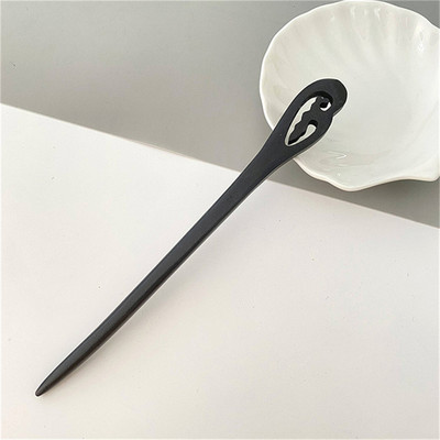 Noi agrafe de păr din lemn natural negru Femei Fete Bețișoare de păr în formă de bețișoară Agrafe de păr Bijuterii de păr retro Accesorii de modă