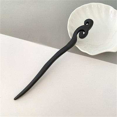Noi agrafe de păr din lemn natural negru Femei Fete Bețișoare de păr în formă de bețișoară Agrafe de păr Bijuterii de păr retro Accesorii de modă