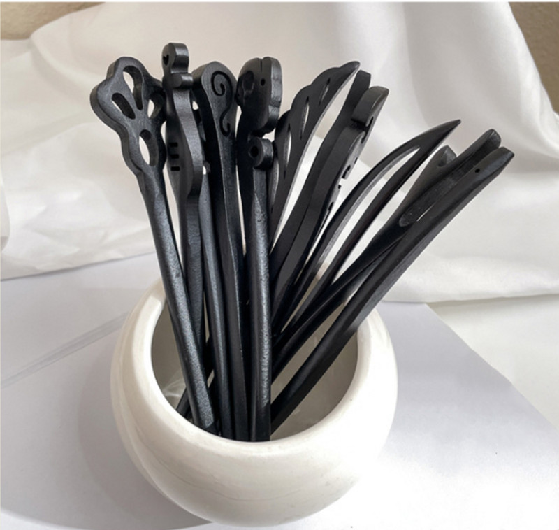 Noi agrafe de păr din lemn natural negru Femei Fete Bețișoare de păr în formă de bețișoară Agrafe de păr Bijuterii de păr retro Accesorii de modă