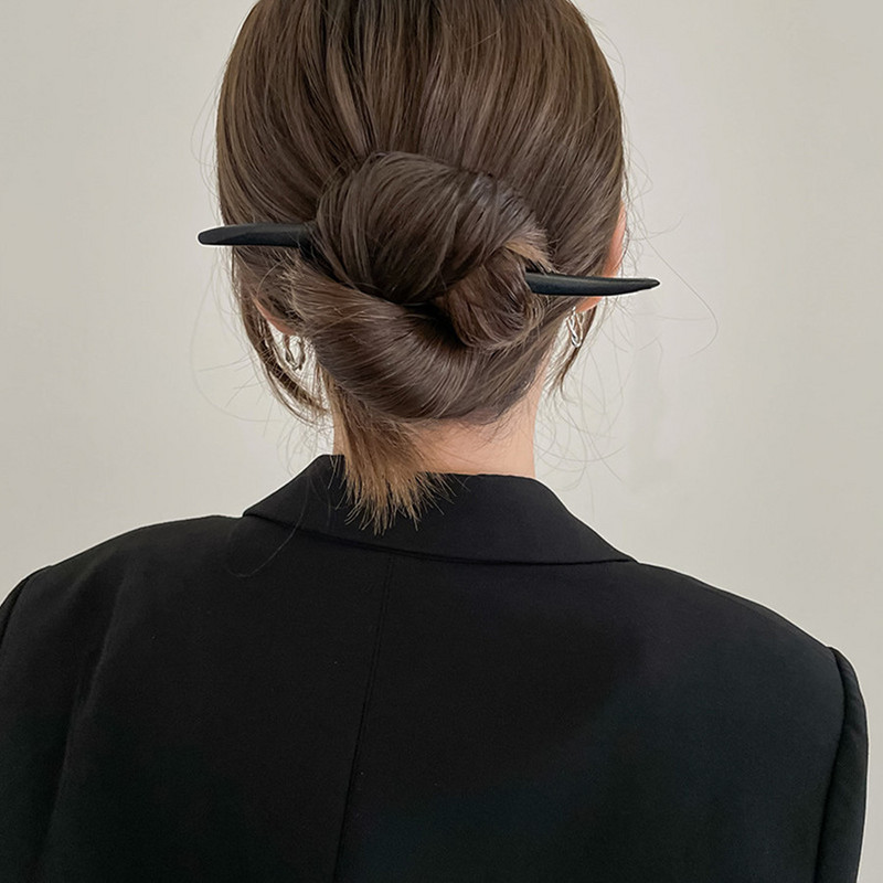 Noi agrafe de păr din lemn natural negru Femei Fete Bețișoare de păr în formă de bețișoară Agrafe de păr Bijuterii de păr retro Accesorii de modă