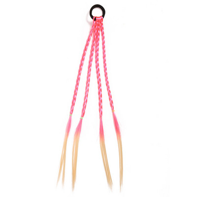 Perucă simplă de culoare pentru fată, coadă de cal, accesorii pentru păr, bandă de cauciuc, frumusețe, bentita de păr, împletituri, cadouri pentru copii