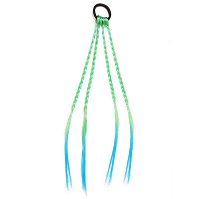 Perucă simplă de culoare pentru fată, coadă de cal, accesorii pentru păr, bandă de cauciuc, frumusețe, bentita de păr, împletituri, cadouri pentru copii