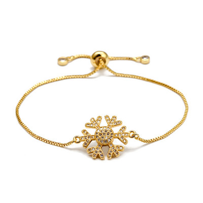 Wish Card 1PC Izvrsne Snowflake Charm Narukvice Bangles Za Žene Narukvica Lančić Bijeli Cirkon Ženske Pulseras BD253