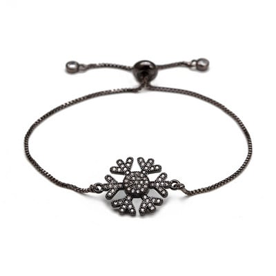 Wish Card 1PC Izvrsne Snowflake Charm Narukvice Bangles Za Žene Narukvica Lančić Bijeli Cirkon Ženske Pulseras BD253