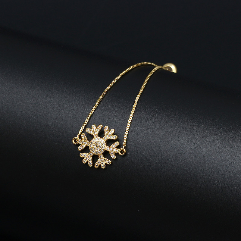 Wish Card 1PC Izvrsne Snowflake Charm Narukvice Bangles Za Žene Narukvica Lančić Bijeli Cirkon Ženske Pulseras BD253