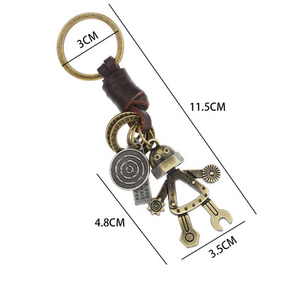 Brelocuri cu farmec de robot din aliaj de bronz mobil de epocă în mai multe stiluri, bijuterii la modă