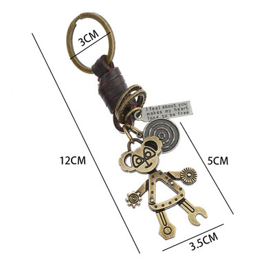 Brelocuri cu farmec de robot din aliaj de bronz mobil de epocă în mai multe stiluri, bijuterii la modă
