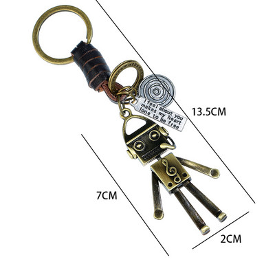 Brelocuri cu farmec de robot din aliaj de bronz mobil de epocă în mai multe stiluri, bijuterii la modă