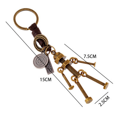 Brelocuri cu farmec de robot din aliaj de bronz mobil de epocă în mai multe stiluri, bijuterii la modă