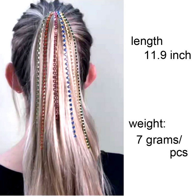 Lanț lung cu ciucuri de cristal de modă, decorare în ac de păr, lanț de păr de cristal, accesorii de nuntă pentru petrecere, bijuterii pentru femei