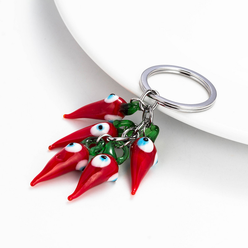 Breloc cu ochi norocos cu ardei iute roșu, mărgele ciucuri, breloc cu ochi rău, pentru femeie, bărbat, bijuterii, breloc pentru mașină EY5267