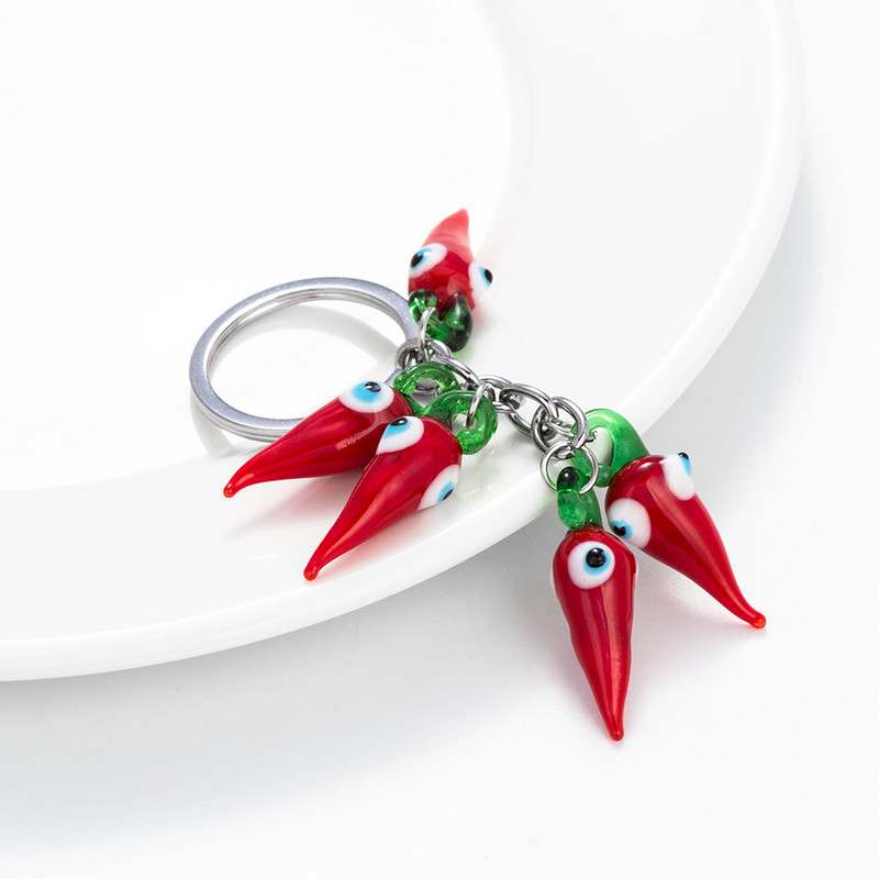 Breloc cu ochi norocos cu ardei iute roșu, mărgele ciucuri, breloc cu ochi rău, pentru femeie, bărbat, bijuterii, breloc pentru mașină EY5267