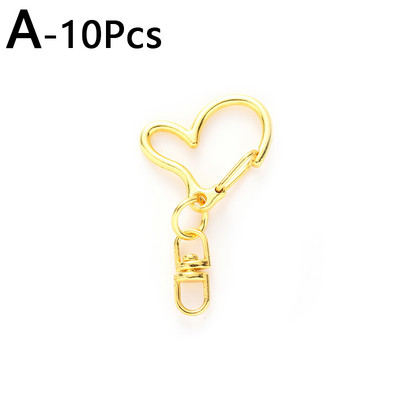 10 buc/lot inimă metal pivotant homar închizătoare cârlige inel cheie inimă cataramă câine bricolaj fabricarea breloc accesorii bijuterii găsire