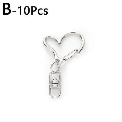 10 buc/lot inimă metal pivotant homar închizătoare cârlige inel cheie inimă cataramă câine bricolaj fabricarea breloc accesorii bijuterii găsire