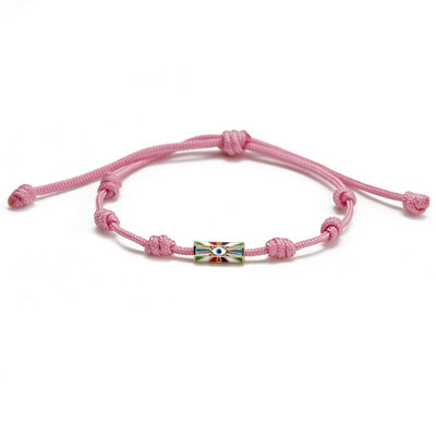 Wish Card Email Cupru Mărgele Tub Brățară Turcia Evil Eye Charm Brățară reglabilă din lanț de bumbac pentru femei Bijuterii de petrecere Cadouri