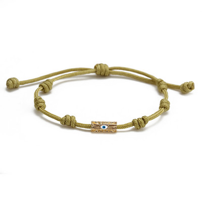 Wish Card Email Cupru Mărgele Tub Brățară Turcia Evil Eye Charm Brățară reglabilă din lanț de bumbac pentru femei Bijuterii de petrecere Cadouri