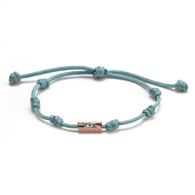 Wish Card Email Cupru Mărgele Tub Brățară Turcia Evil Eye Charm Brățară reglabilă din lanț de bumbac pentru femei Bijuterii de petrecere Cadouri