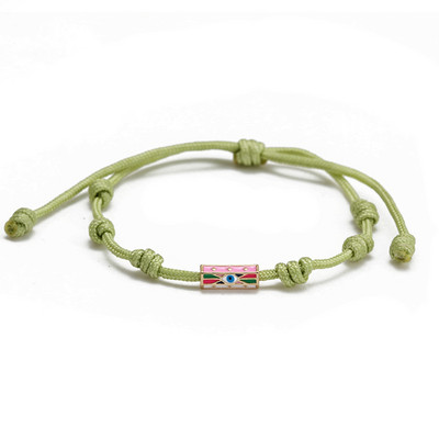 Wish Card Email Cupru Mărgele Tub Brățară Turcia Evil Eye Charm Brățară reglabilă din lanț de bumbac pentru femei Bijuterii de petrecere Cadouri