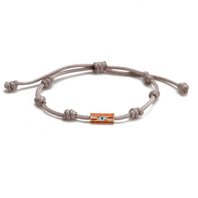 Wish Card Email Cupru Mărgele Tub Brățară Turcia Evil Eye Charm Brățară reglabilă din lanț de bumbac pentru femei Bijuterii de petrecere Cadouri